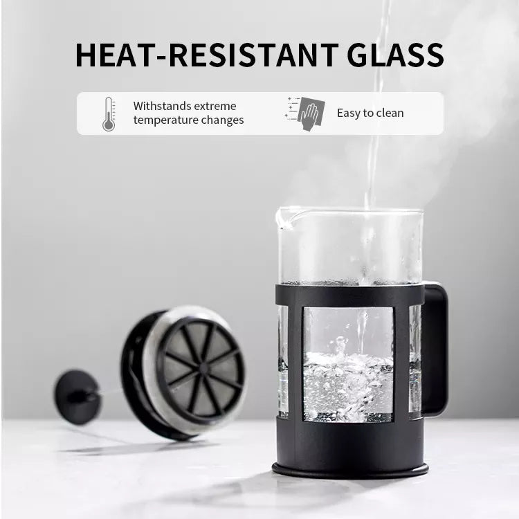 ☕✨ Cafetera de Prensa Francesa de Vidrio Borosilicato y Acero Inoxidable - 350 ml 🫖💎