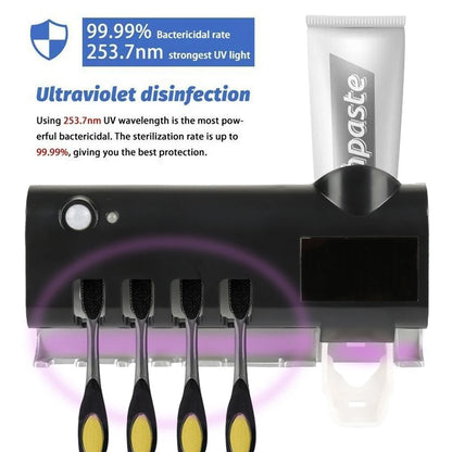 🦷 PureBrush Pro™ | Esterilizador UV 3 en 1 con Sensor Inteligente, Secado Rápido y Dispensador de Pasta ✨💧🔋