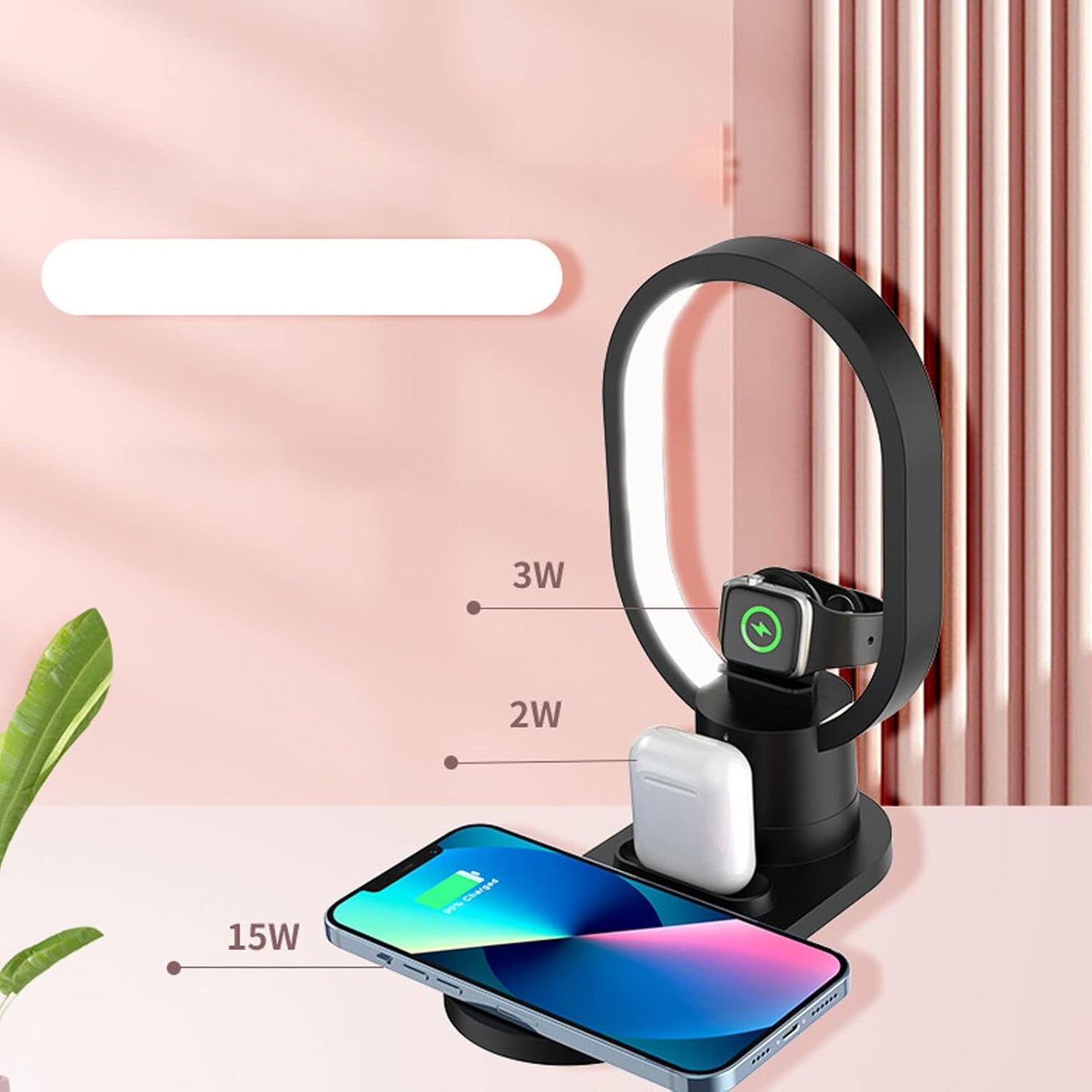 🔋 NightCharge Pro™ – Cargador Inalámbrico 4 en 1 con Luz Nocturna y Carga Rápida de 15W
